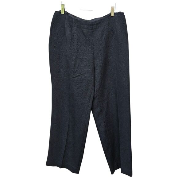 Vtg Talbots Womens Pants Black Sz 14W PETITE Wool Silk Textured Trousers - Picture 1 of 8